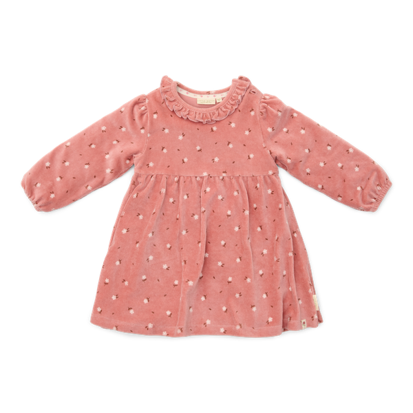 Little dutch Dress long sleeves warm rose flowers