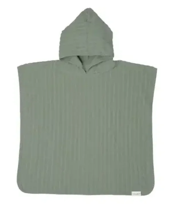 94. Little dutch Badponcho Olive incl borduurwerk