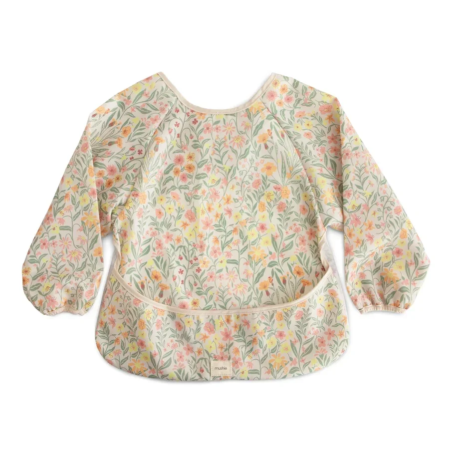 Mushie Long Sleeve Bib Pastel Blooms