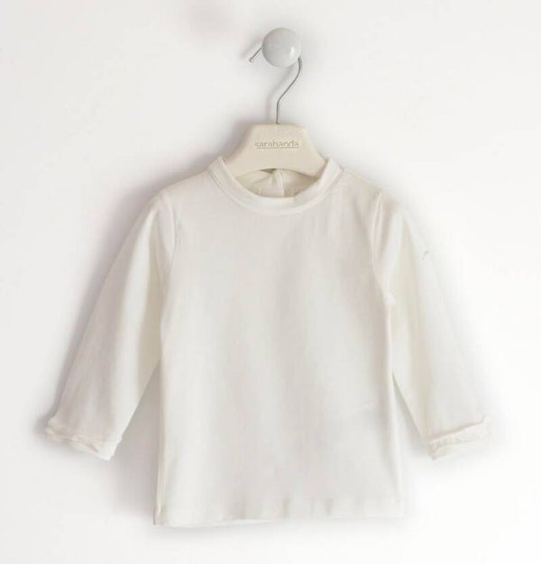 Longsleeve wit frilly