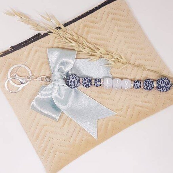 sleutelhanger "luipaard grijs"