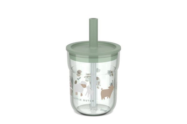 Mepal Kinderglas Mepal Mio 250 ml met rietje - Little Farm