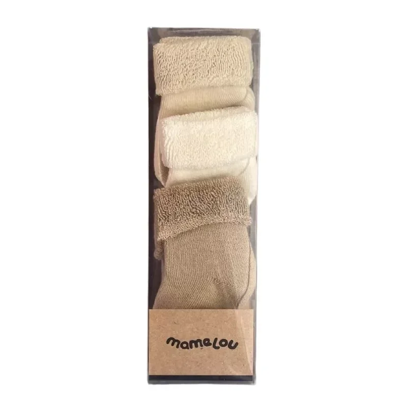 MAMELOU - SOKJES (3) - Croissant/ivory/natural maat 15-18