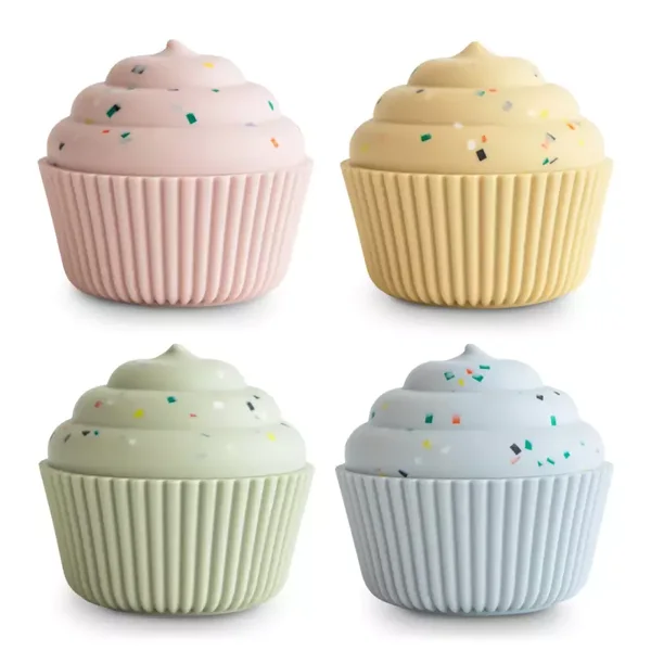 Mushie Mix en Match Cupcake-speelgoed