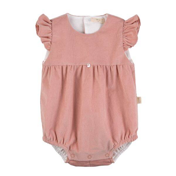 Baby Gi romper korte mouw oud roze velours