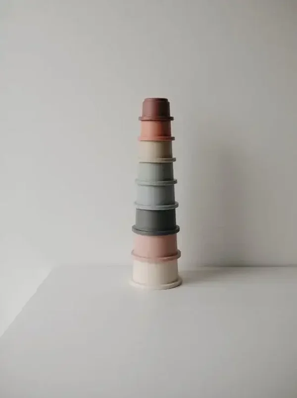 57. Mushie stacking tower