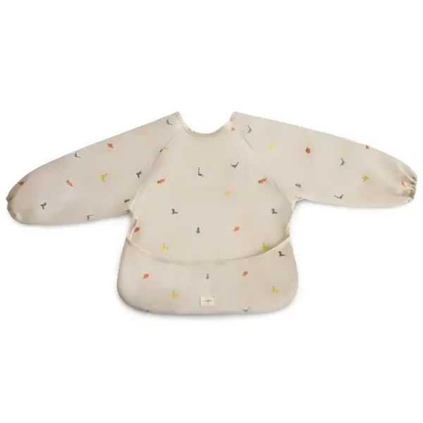 Mushie LONG SLEEVE BIB dinos