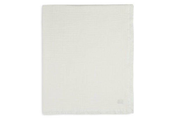 JOLLEIN fringe dekentje 120x120 ivory