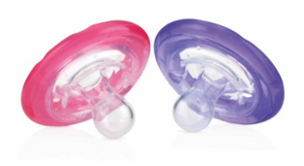 nuby natural flex pacifier roze en paars 0-6 maanden
