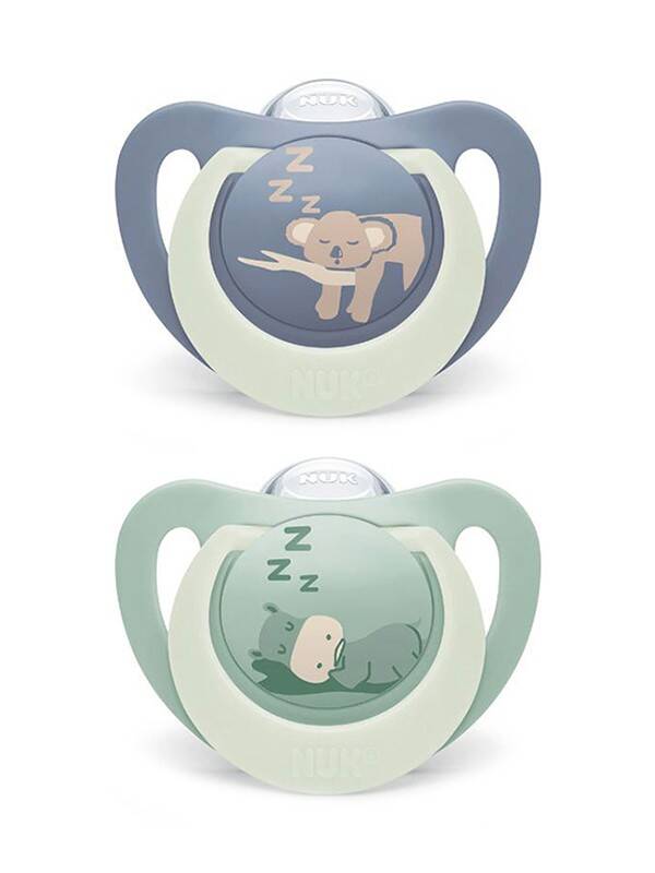 Nuk - First Choice Night - Pacifiers (2) - Sil - 0-6M - Hippo/Koala