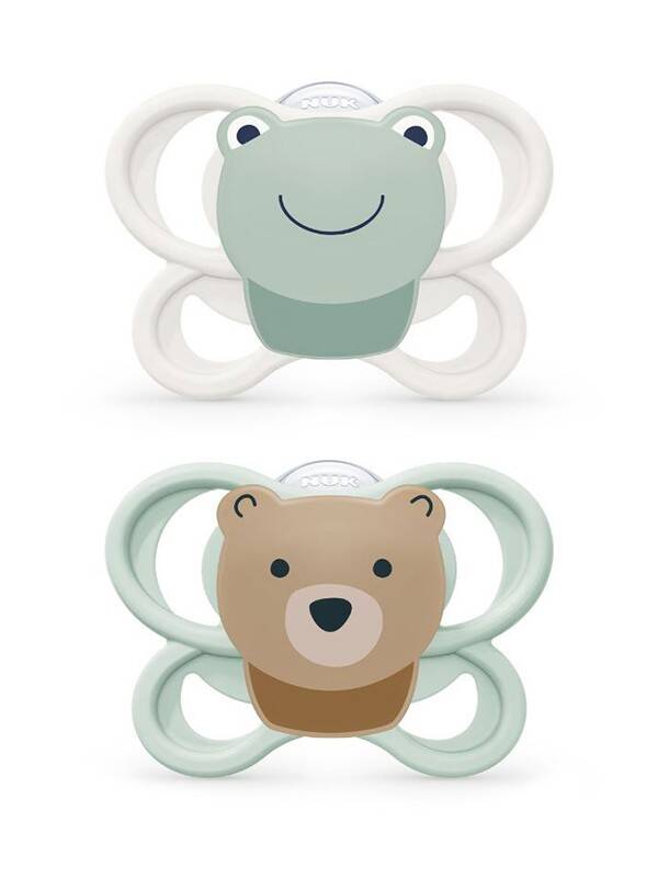 Nuk - Perfect Match Air - Pacifiers (2) - Sil - 0-6M - Frog/Bear