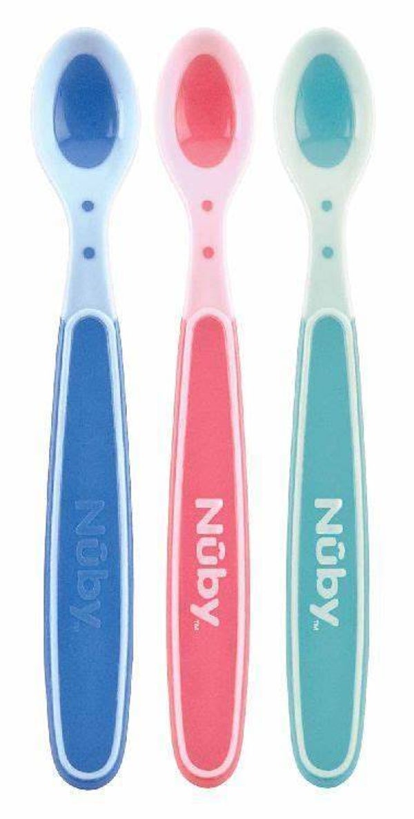 Nuby Zachte en warmtegevoelige lepel - 3 stk - 3m+ mix