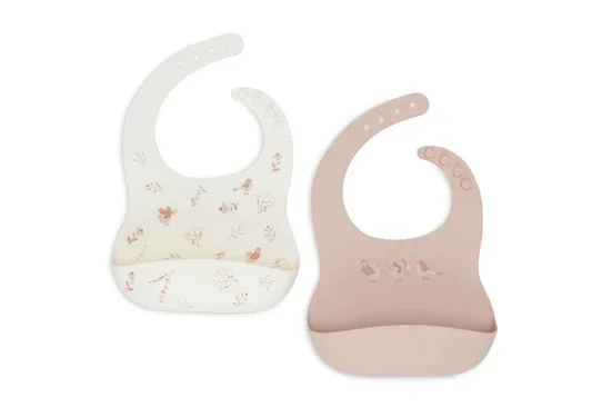 124. Jollein Slab Siliconen - Lovely Birds - 2 Stuks
