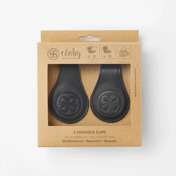 124. Cloby LEREN SWADDLE CLIPS ZWART