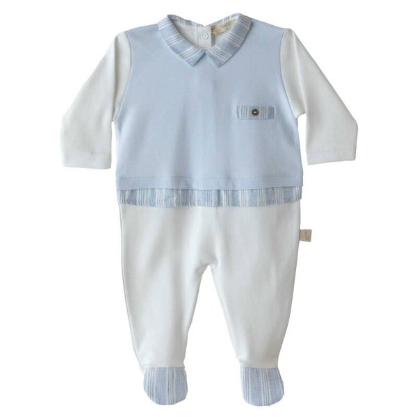 Baby Gi ivory cotton with shirt detail blue peter