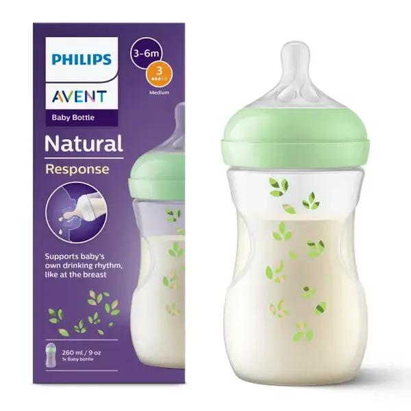 121. Avent Natural 3.0 Decofles 260 ml groen