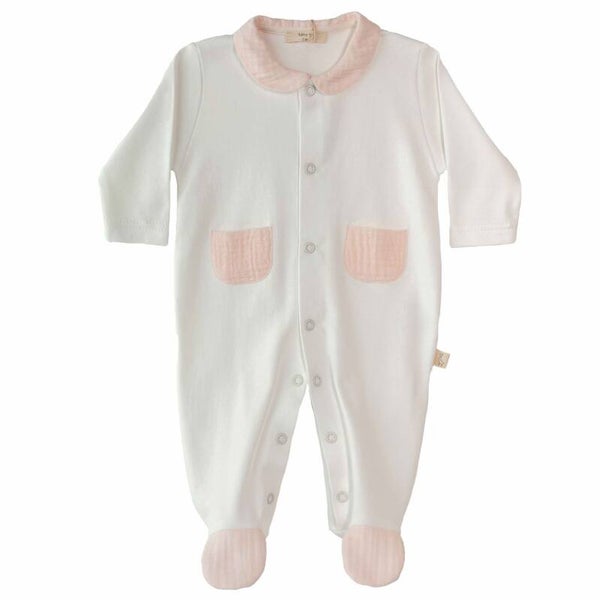 Baby Gi babygrow with pockets pink