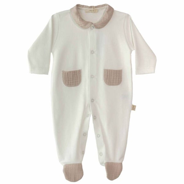 Baby Gi babygrow with pockets sand