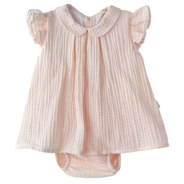 Baby Gi pink tetra babydress with collar