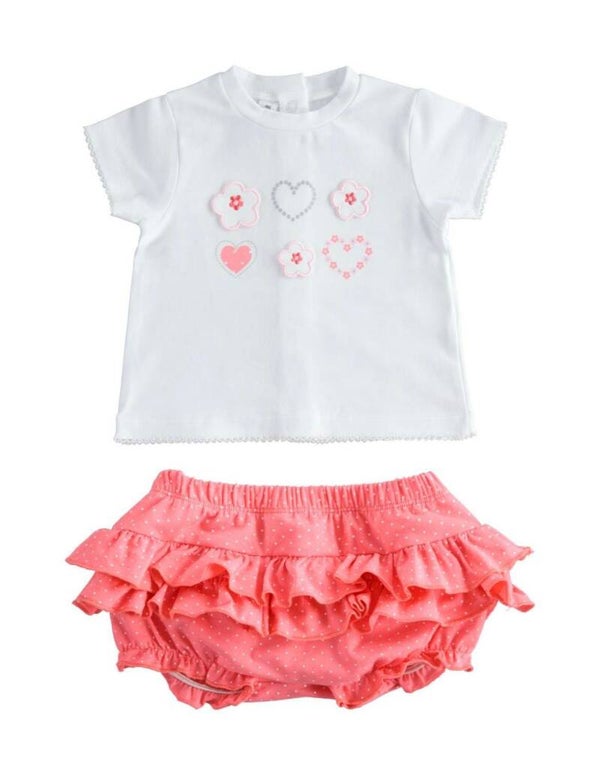 set met bloomer roze en witte tshirt hartje