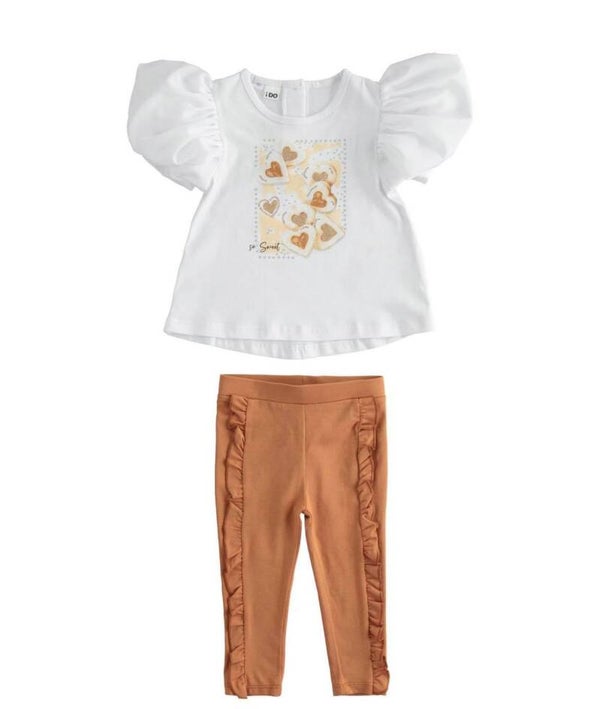 set tshirt en bruine legging frullies
