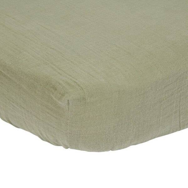 Little dutch Hoeslaken ledikant pure olive 60x120cm