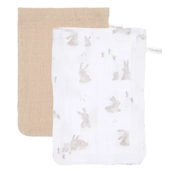 182. Little dutch washandjes set baby bunny/beige