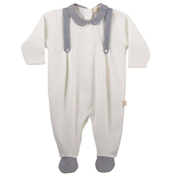 Baby Gi boxpakje white velours bretellen