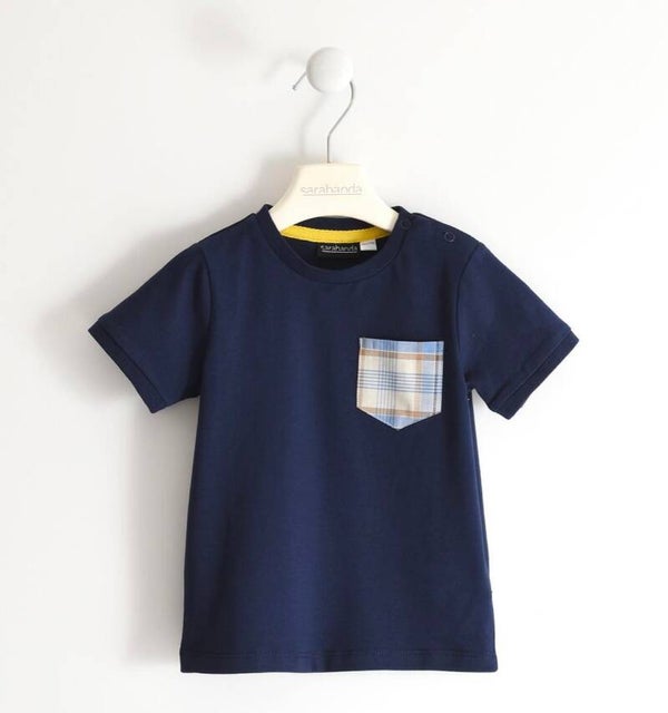 Tshirt blauw met zakje