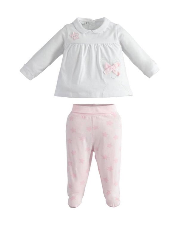 twee delig roze broek ster