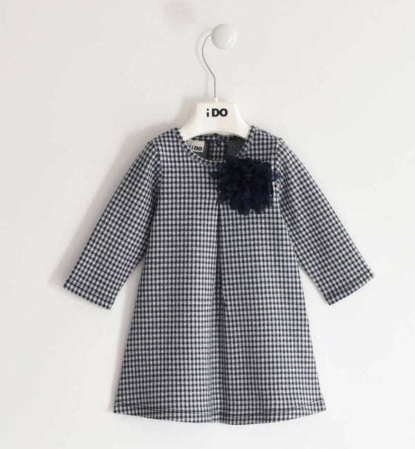 Dress - donkerblauw met witte ruitjes MAAT 86