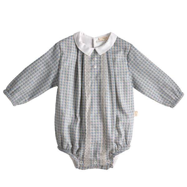 Baby Gi romper lange mouw  'William en Kate' blauw