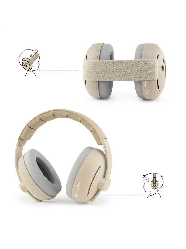 131. ZAZU - Earmufs Baby & Junior - Taupe