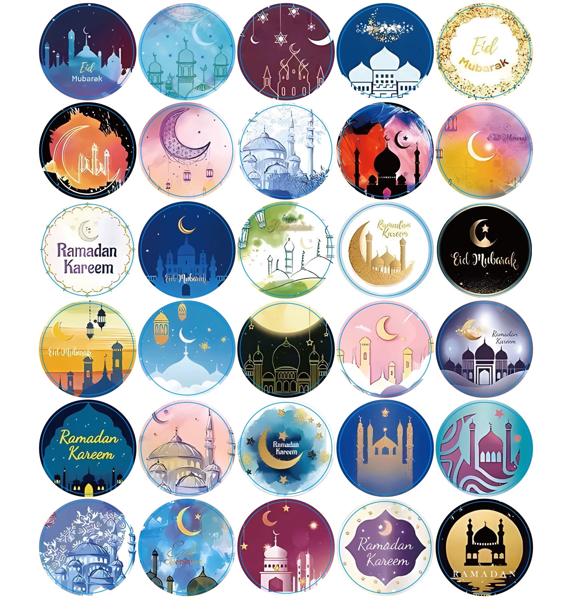 Ramadan & Eid stickers – 5 vellen, 150 stickers