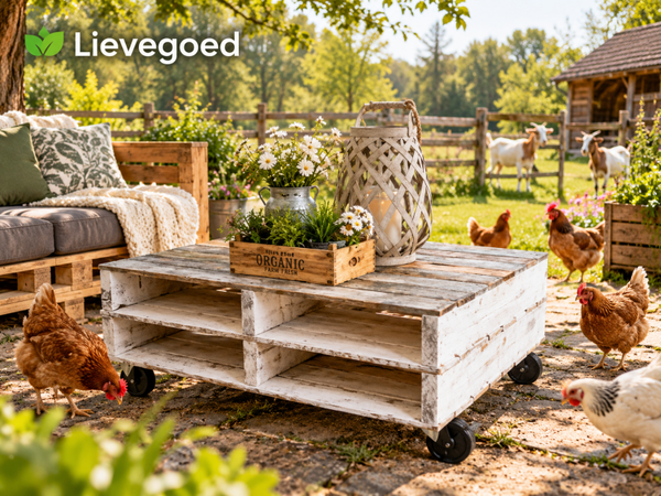 pallet tafel  met wieltjes