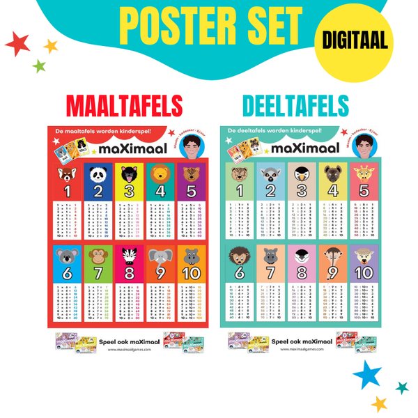 POSTER SET | Maaltafels en Deeltafels | Digitale download!