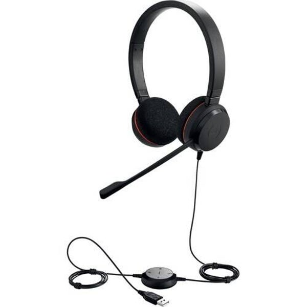 Jabra EVOLVE 20 Bedraad Over het hoofd Stereo Headset - Zwart - Binauraal - Supra-aural - Ruisonderdrukking Microfoon