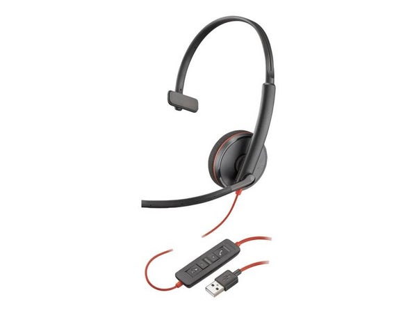Poly Blackwire 3210 Monaural USB-A Headset (Bulk)