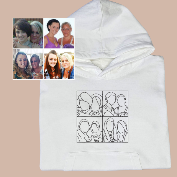 Photo Outline Collage - Child Embroidered Sweater or Hoodie