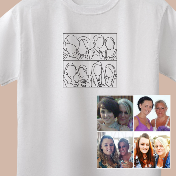 Photo Outline Collage - Child Embroidered T Shirt