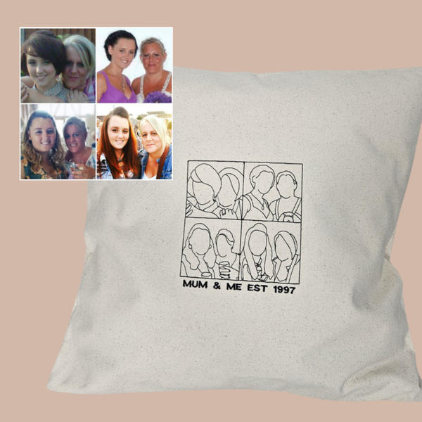 Photo Outline Collage - Cushion Cover