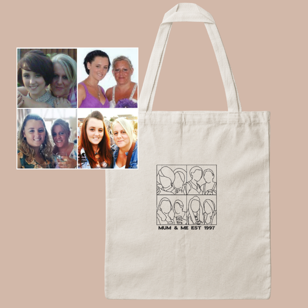 Photo Outline Collage - Standard Tote Bag