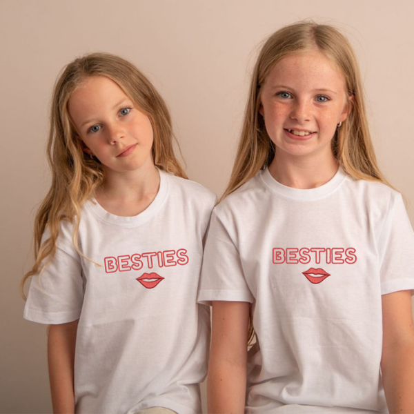 Besties - Child Valentine Embroidered T Shirt