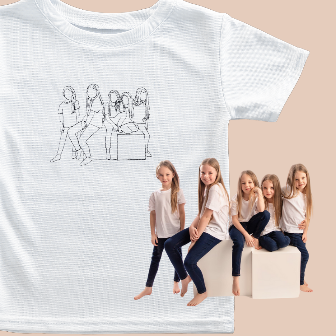 Photo Outline - Child Embroidered T Shirt