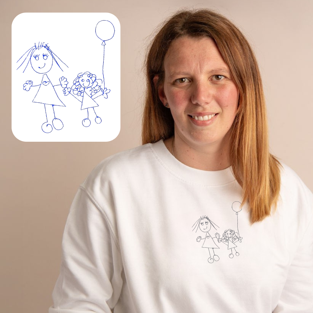 Drawing or Handwritten message - Adult Embroidered Sweater or Hoodie