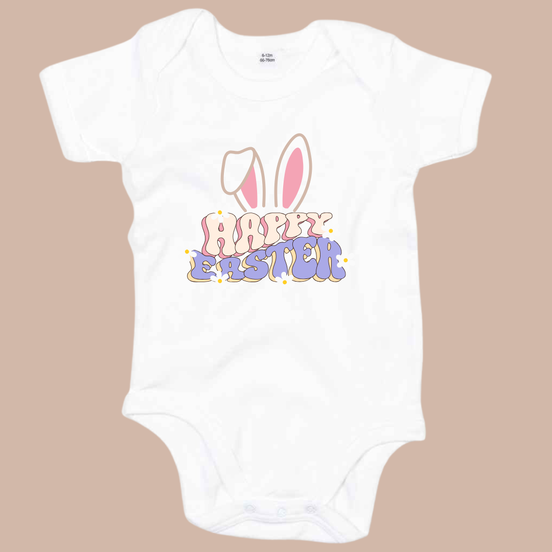 Happy Easter- Infant Printed Easter Vest or Sleepsuit