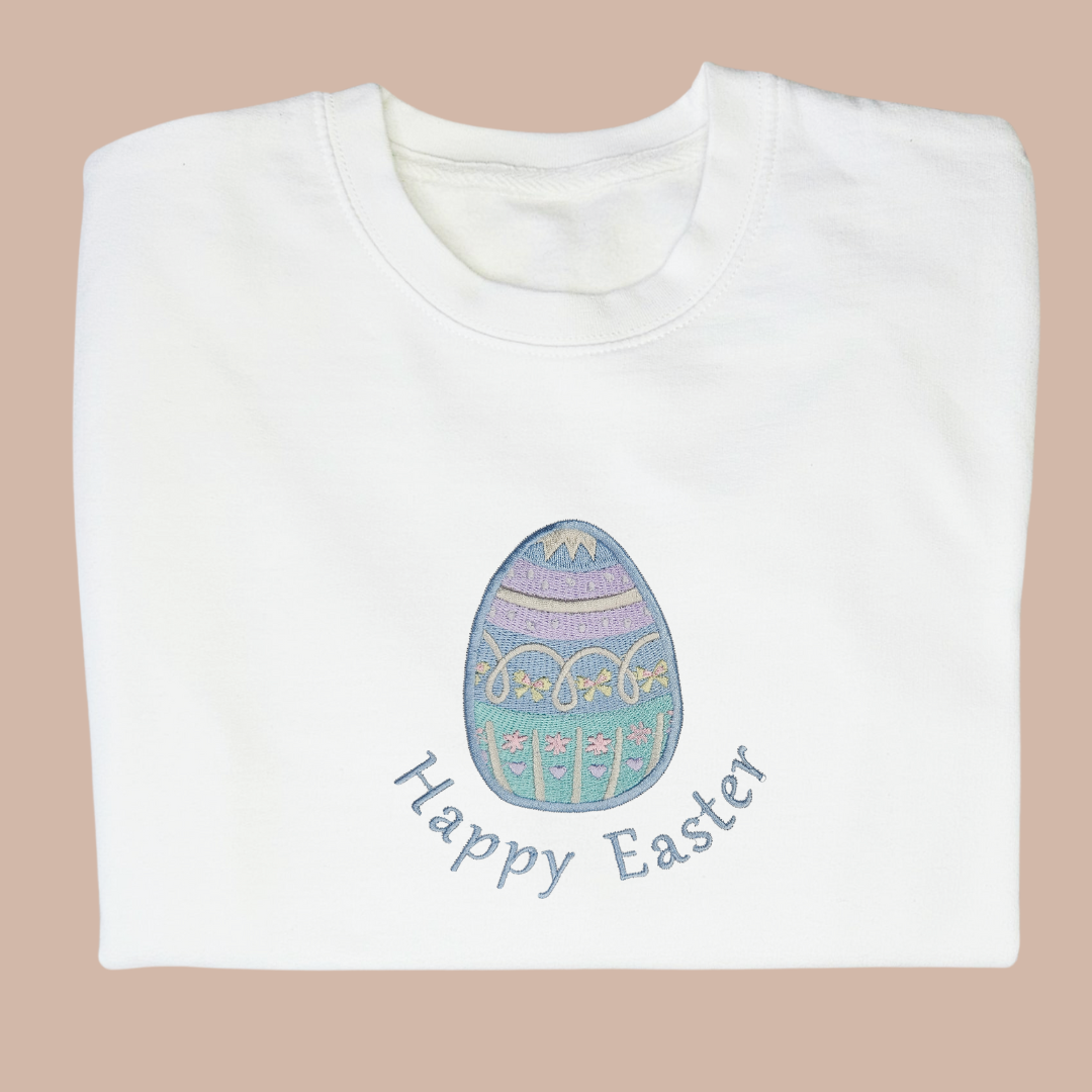 Happy Easter Egg - Child Premium Embroidered Easter Sweater or Hoodie