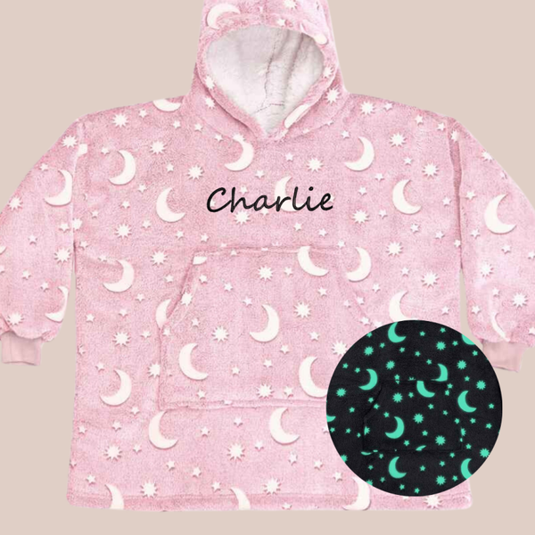 Child Personalised Embroidered GLOW Hooded Blanket - Segoe
