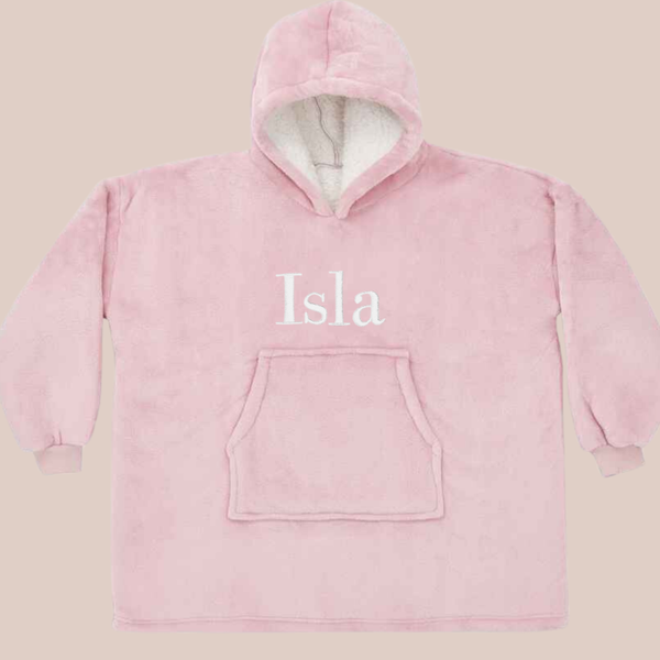 Child Personalised Embroidered Hooded Blanket - Bodoni