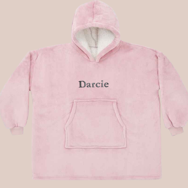 Child Personalised Embroidered Hooded Blanket - Garamond